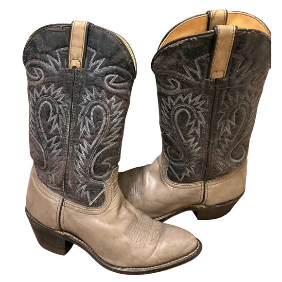 Durango Western Boots M/W Size 7/9 Gray & Dark Blue Faux Leather main image 6